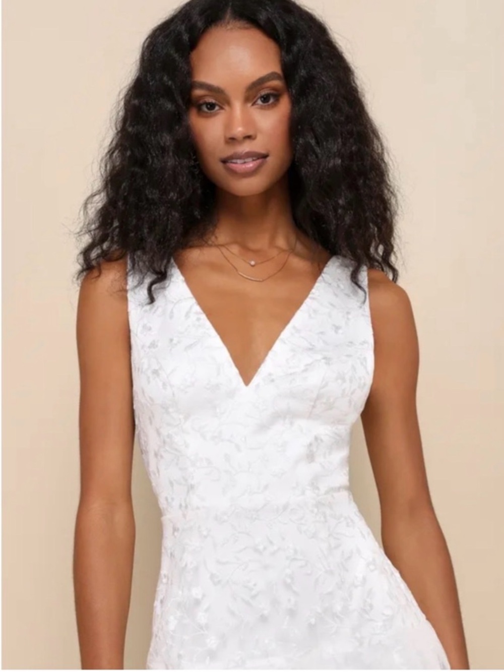 NWT Lulus Confidently Gorgeous Ivory Tulle Embroidered Backless Midi Dress - Picture 2 of 7
